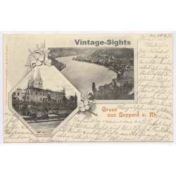 Boppard / Germany: Rheinschleife Hotel Spiegel Elberfeld Postmark (Vintage PC Litho 1901)