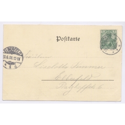 Boppard / Germany: Rheinschleife Hotel Spiegel Elberfeld Postmark (Vintage PC Litho 1901)