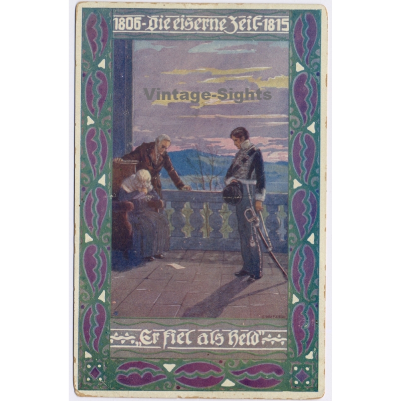 Ernst Kutzer: Die Eiserne Zeit Er Fiel Als Held Soldier VDA (Vintage Artist PC 1910s)