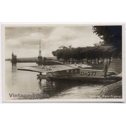 Konstanz / Bodensee: Dornier Delphin D-277 Wasserflugzeug (Vintage RPPC ~1920s/1930s)