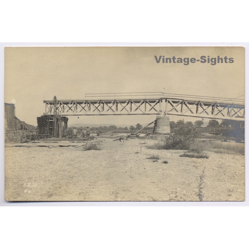WWI: German Pioneer Troops Bridge Construction Engineering (Vintage RPPC 1916)