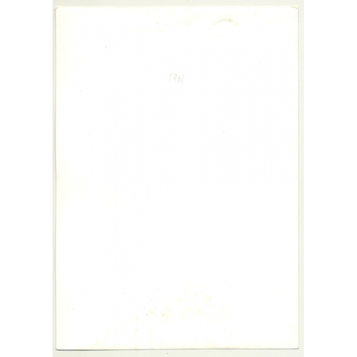 Nude Female On Cube / 70s Curtains (Vintage Photo B/W GDR 1970s)