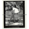 Pretty Indian Nude With Headdress & Scarf *3 (Vintage Contact Sheet Photo 1970s)