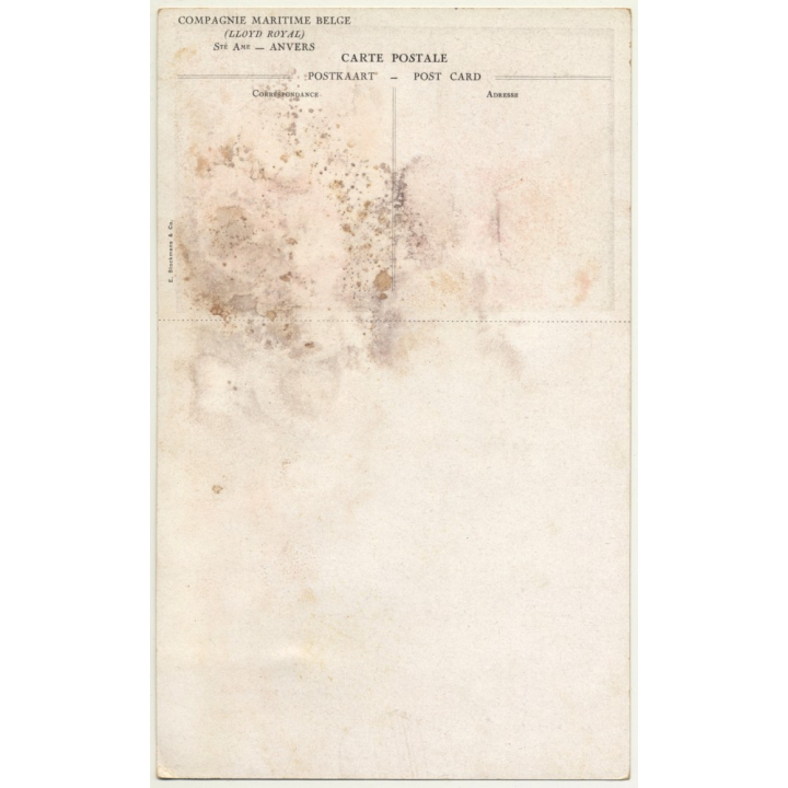 Vintage Menu Paquebot Anversville 31 Oct. 1930 / Congo - Tribal - Steamer