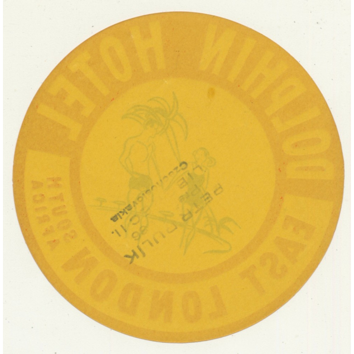 Dolphin Hotel - East London / South Africa (Vintage Luggage Label)