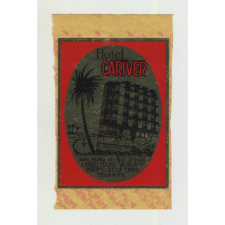 Hotel Cariver - Puerto de la Cruz / Tenerife (Vintage Luggage Label)