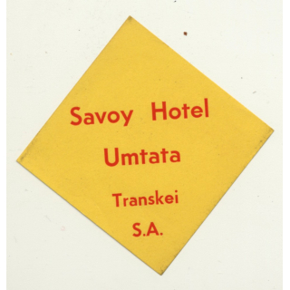 Savoy Hotel Umtata - Transkei / South Africa (Vintage Luggage Label)