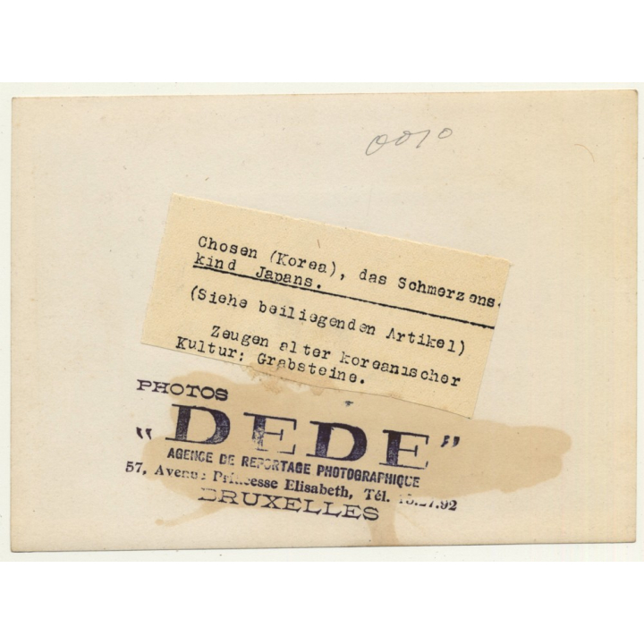 Chosen / Korea: Old Gravestones - Wittnesses Of Old Korean Culture (Vintage Press Photo ~1930/1940s)