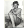 Nude Female On Lounge Chair / Rear View - Legs (Vintage Photo B/W GDR 1980s)