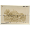 Congo - Belge: Indigenous & Colonial Masters / Hut (Vintage Photo Sepia 1913)