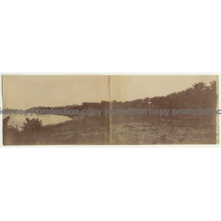 Congo - Belge: Restauration Of A Porch / Builders (Vintage Photo Sepia 1913)