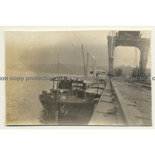 Congo - Belge: Steambarge 012 At Port Facility (Vintage Photo ~1920s/1930s)