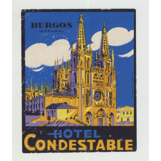 Hotel Condestable - Burgos / Spain (Vintage Luggage Label)