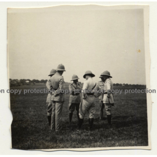 Congo - Belge: Force Publique Soldiers On Field / Briefing (Vintage Photo ~1920s/1930s)