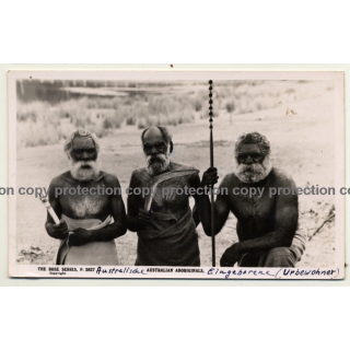 Australian Aboriginals - Aborigines / Rose Series - Boomerang (Vintage RPPC B/W)