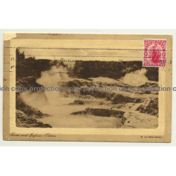Tikitere / New Zealand: Twins And Inferno / Waterfall (Vintage RPPC Sepia)