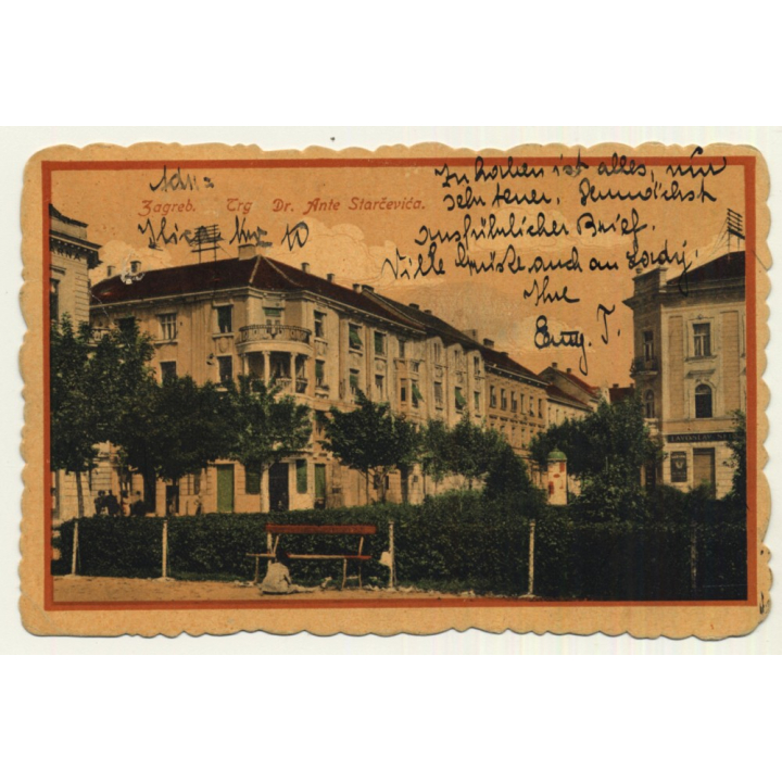 Zagreb / Croatia: Trg. Dr. Ante Starcevica (Vintage Postcard 1919)