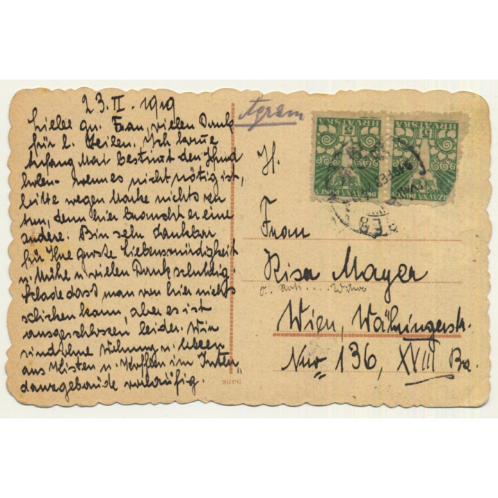 Zagreb / Croatia: Trg. Dr. Ante Starcevica (Vintage Postcard 1919)