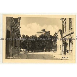 10000 Zagreb / Croatia: Ilirski Trg (Vintage RPPC 1941)