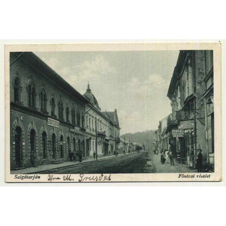 Salgótarján / Hungary: Main Street / Föutcai Részlet (Vintage Postcard 1929)