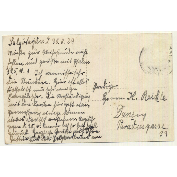 Salgótarján / Hungary: Main Street / Föutcai Részlet (Vintage Postcard 1929)