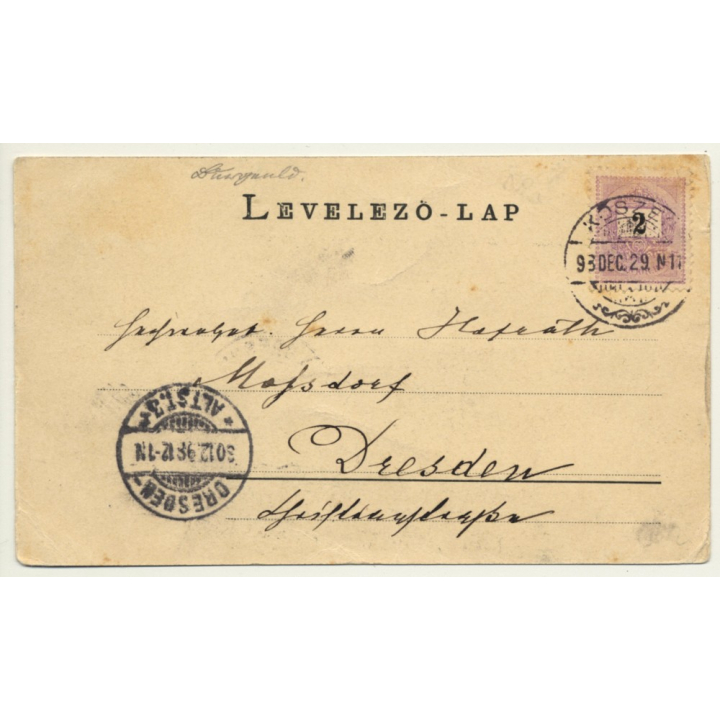 Köszeg - Güns / Hungary: Main Place & Church (Vintage Postcard 1898)