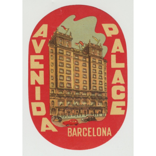 Hotel Avenida Palace - Barcelona / Spain (Vintage Luggage Label)