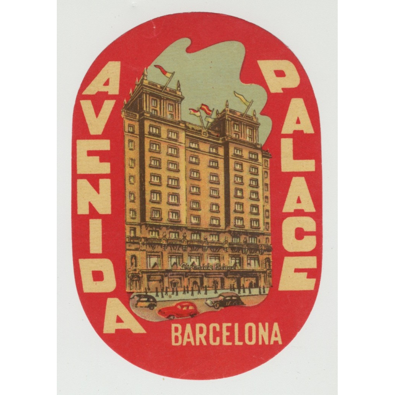 Hotel Avenida Palace - Barcelona / Spain (Vintage Luggage Label)