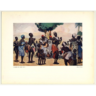 Fernand Allard L'Olivier: L'Arbre Du Chef. Kivu (Vintage Art Print 32 x 25.5 CM ~ 1930s)