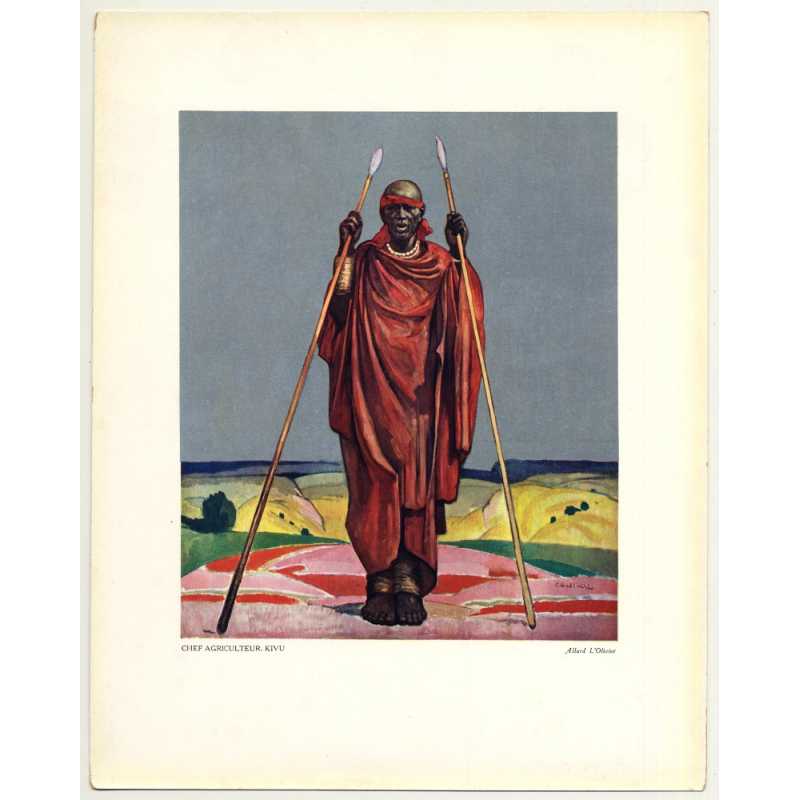 Allard L'Olivier: Chief Agriculteur. Kivu (Vintage Art Print 32 x 25.5 CM ~ 1930s)