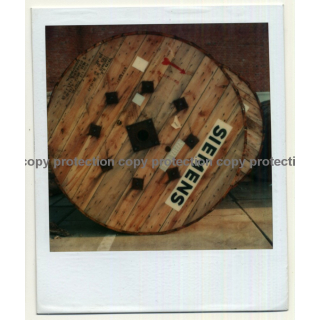 Photo Art: Wooden Cabel Drums I (Vintage Polaroid SX-70 1980s)