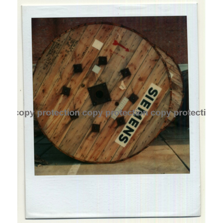 Photo Art: Wooden Cabel Drums I (Vintage Polaroid SX-70 1980s)