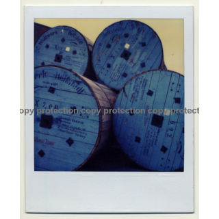 Photo Art: Wooden Cabel Drums II (Vintage Polaroid SX-70 1980s)