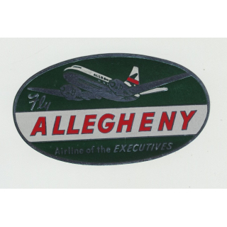 Fly Allegheny - Airline Of The Executives (Vintage Luggage Label)