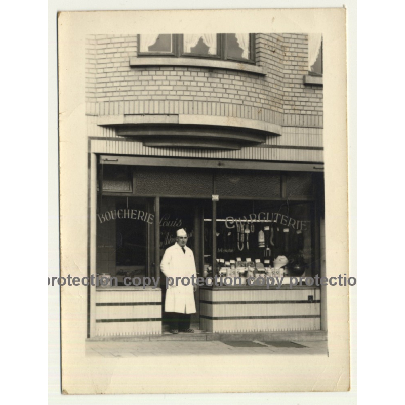 De Govde - Huyve / Bruxelles: De Witte Watch Shop At Night (Vintage Photo ~1930s/1940s)
