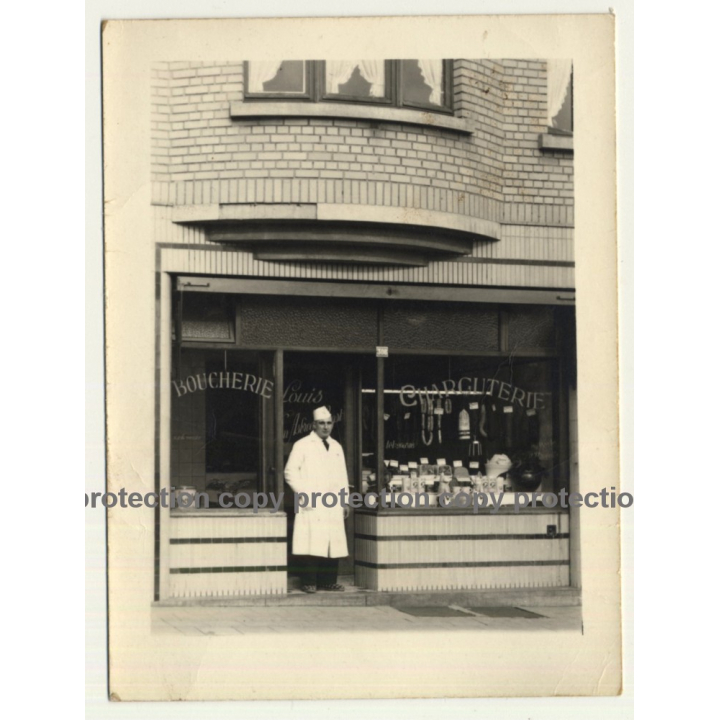 De Govde - Huyve / Bruxelles: De Witte Watch Shop At Night (Vintage Photo ~1930s/1940s)