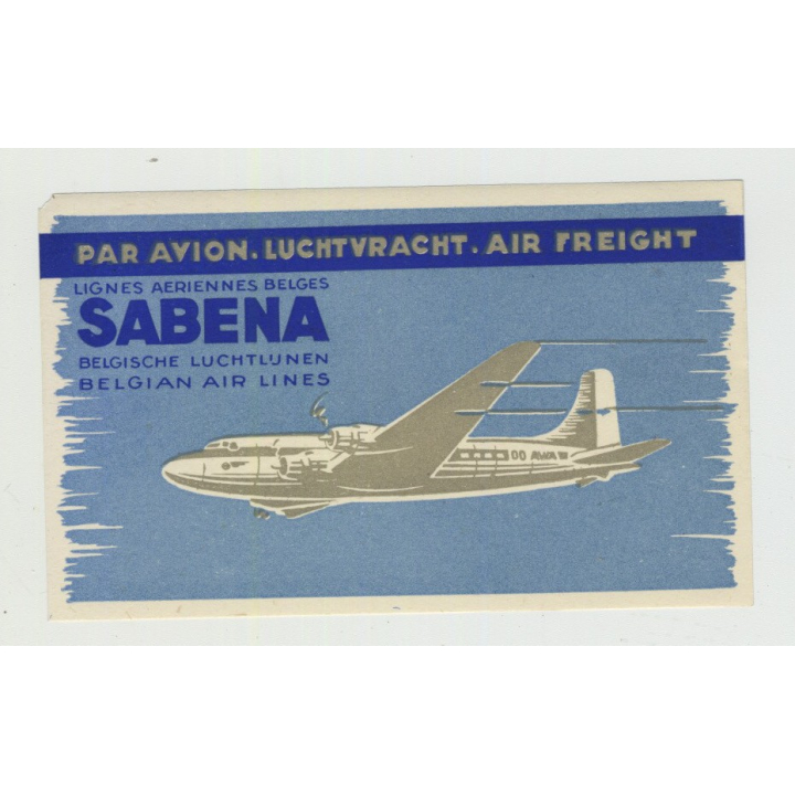 Sabena Belgian Air Lines - Air Freight (Vintage Luggage Label)
