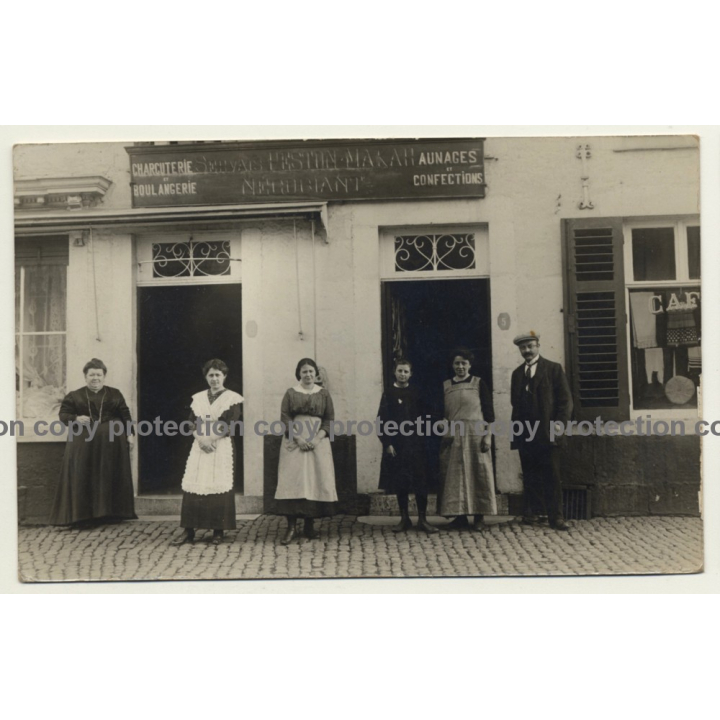 Charcuterie Boulangerie Servais Négociant Makah (Vintage RPPC 1915)