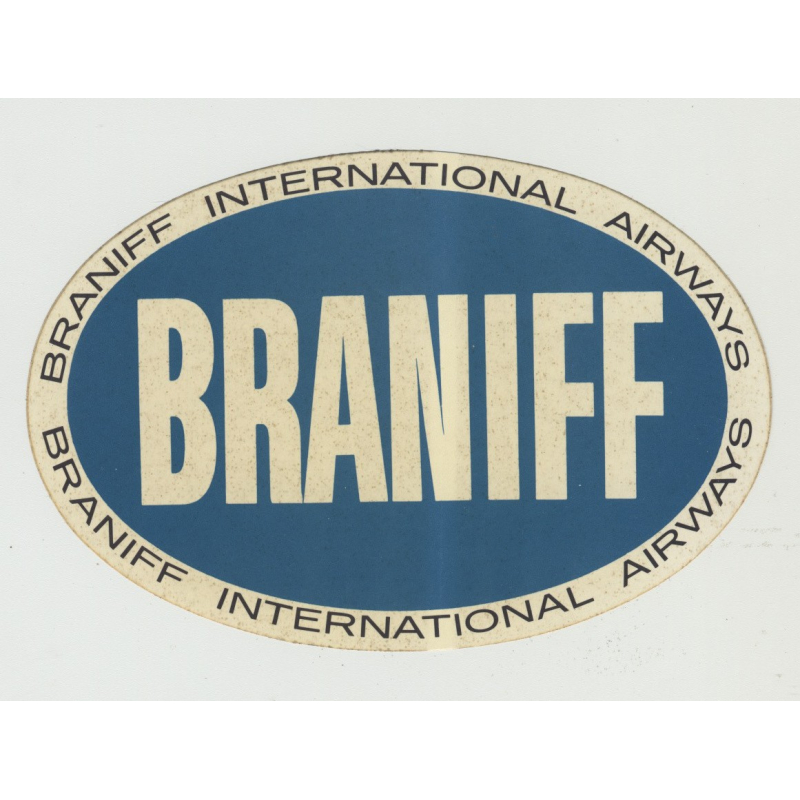 Braniff International Airways (Vintage Self Adhesive Luggage Sticker)