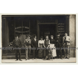 Rue de Mérode / Bruxelles: Delhaize Fres & Cie Le Lion / Cinzano (Vintage RPPC ~ 1910)