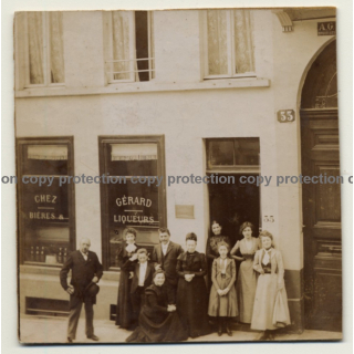 Bruxelles: Chez Gérard - Bières & Liqueurs / Animé (Vintage Photo 1899)