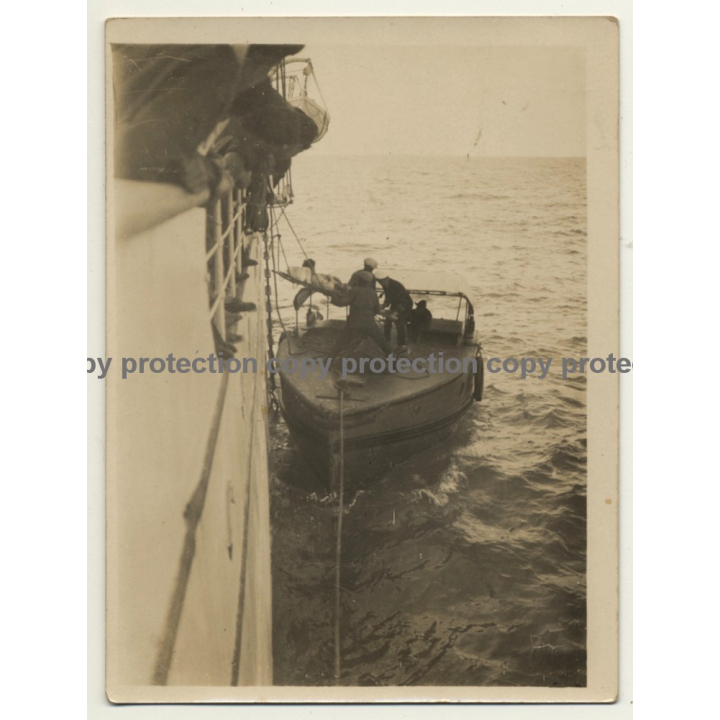 Begian School-Ship L'Avenir *6 / Tractor Loads Cargo (Vintage Photo ~ 1920s/1930s)