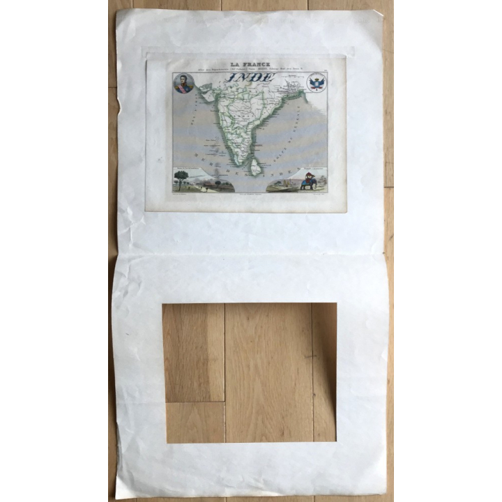 Inde: France And Its Colonies - Migeon Vuillemin (VINTAGE MAP LATE 19th CENTURY)