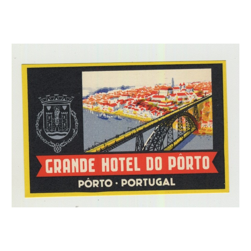 Grande Hotel Do Porto / Portugal (Vintage Luggage Label)