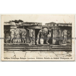 Greece: Athènes Reliefs Du Théâtre Dionyssos 47 (Vintage RPPC ~1930s)