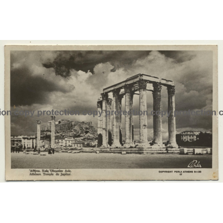 Greece: Athènes Temple Du Jupiter (Vintage RPPC ~1930s)