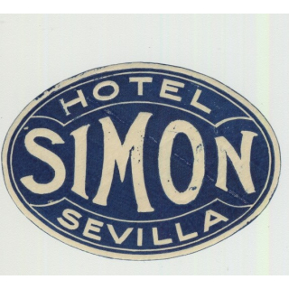 Hotel Simon - Sevilla / Spain (Vintage Luggage Label)