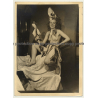 Semi Nude Blonde Female In Carnival Costume *3 / Hat (Vintage Photo ~1930s)