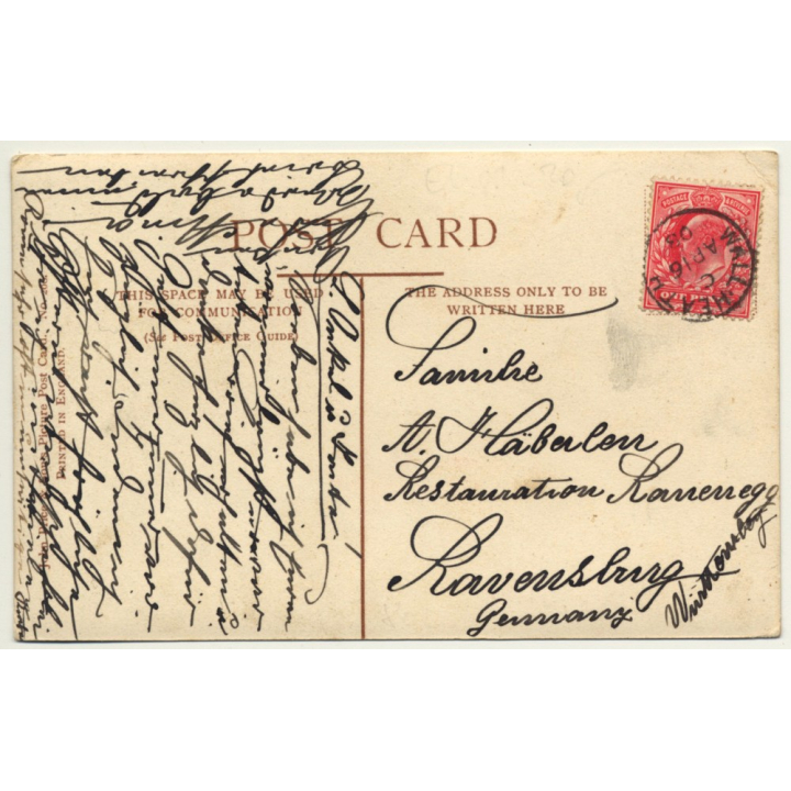 United Kingdom: High Street, Dudley (Vintage Postcard 1908)