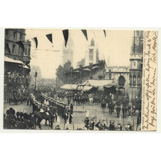 United Kingdom: Majesties Leaving Abbey After Coronation (Vintage Postcard 1902)